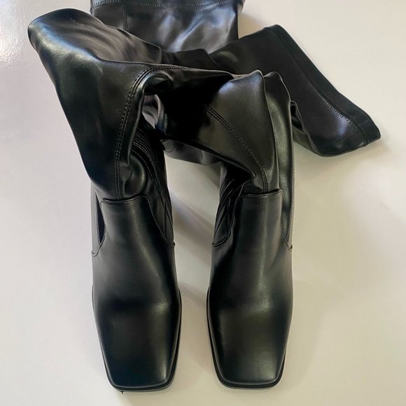 Iliad Knee High Faux Leather Boots in Black NWOT - Picture 3 of 8